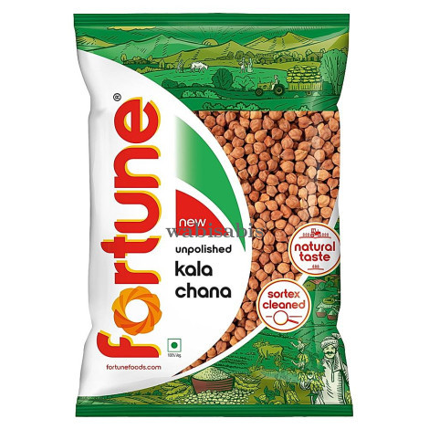 Fortune Unpolished Kala Chana: 500 g