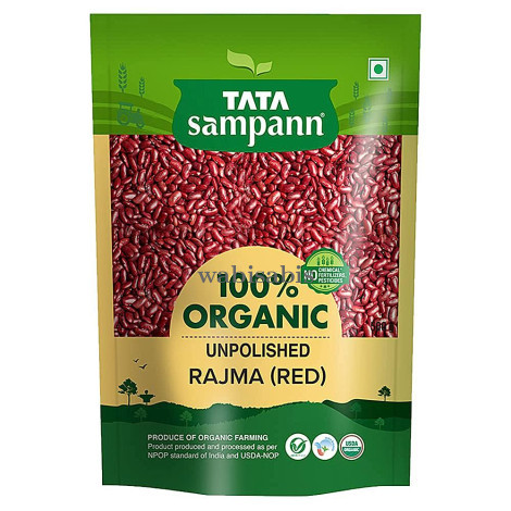 Tata Sampann Organic Unpolished Rajma Red: 500g